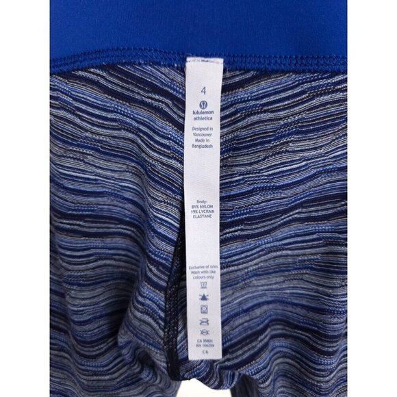 Lululemon Wunder Under Crop III Size 4 Space Dye Twist Sapphire Blue Multi - Picture 6 of 8